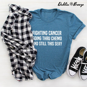 T-shirt imprimé lettre Fighting Cancer