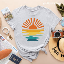 T-shirt ondulé rétro Sunset Rays