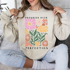 Sweat-shirt à col rond et imprimé fleurs sauvages