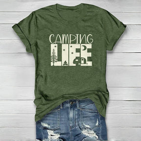T-shirt ras du cou imprimé Camping Life