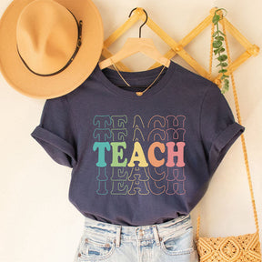 T-shirt rétro à imprimé lettre Teach