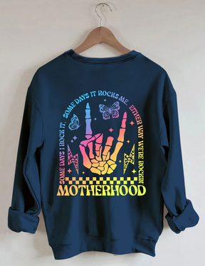 Maternité, un jour, je le rock, sweat-shirt à double imprimé