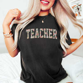 T-shirt professeur fleuri