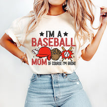 T-shirt imprimé drôle de maman de baseball