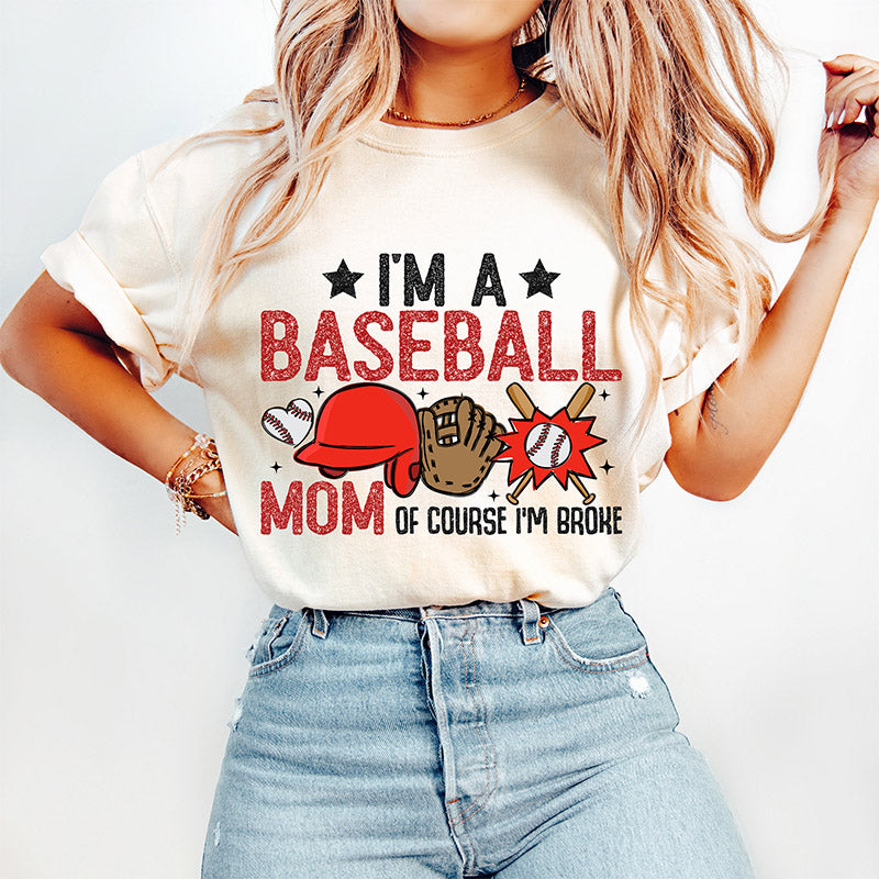 T-shirt imprimé drôle de maman de baseball