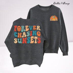 Sweat-shirt à col rond Forever Chasing Sunsets