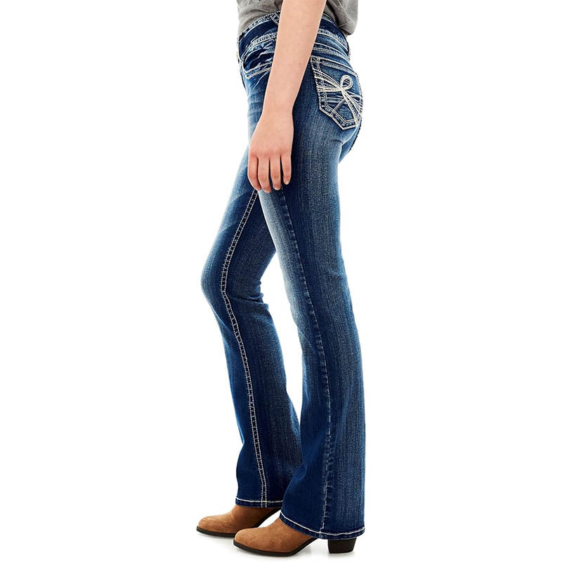 Bootcut-Jeans mit mittelhohem Bund