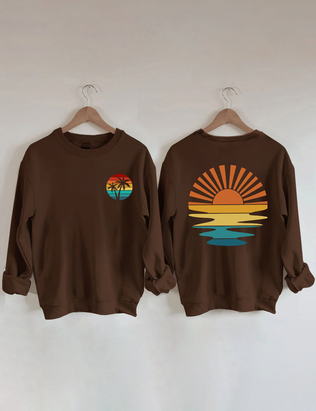 Sweat-shirt ondulé rétro Sunset Rays