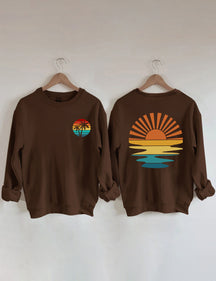 Sweat-shirt ondulé rétro Sunset Rays