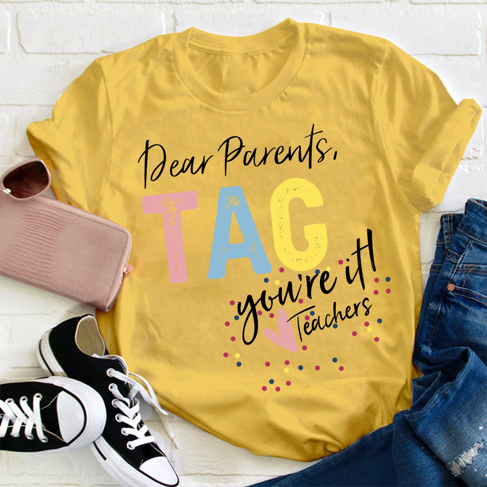 T-shirt Étiquette Chers Parents