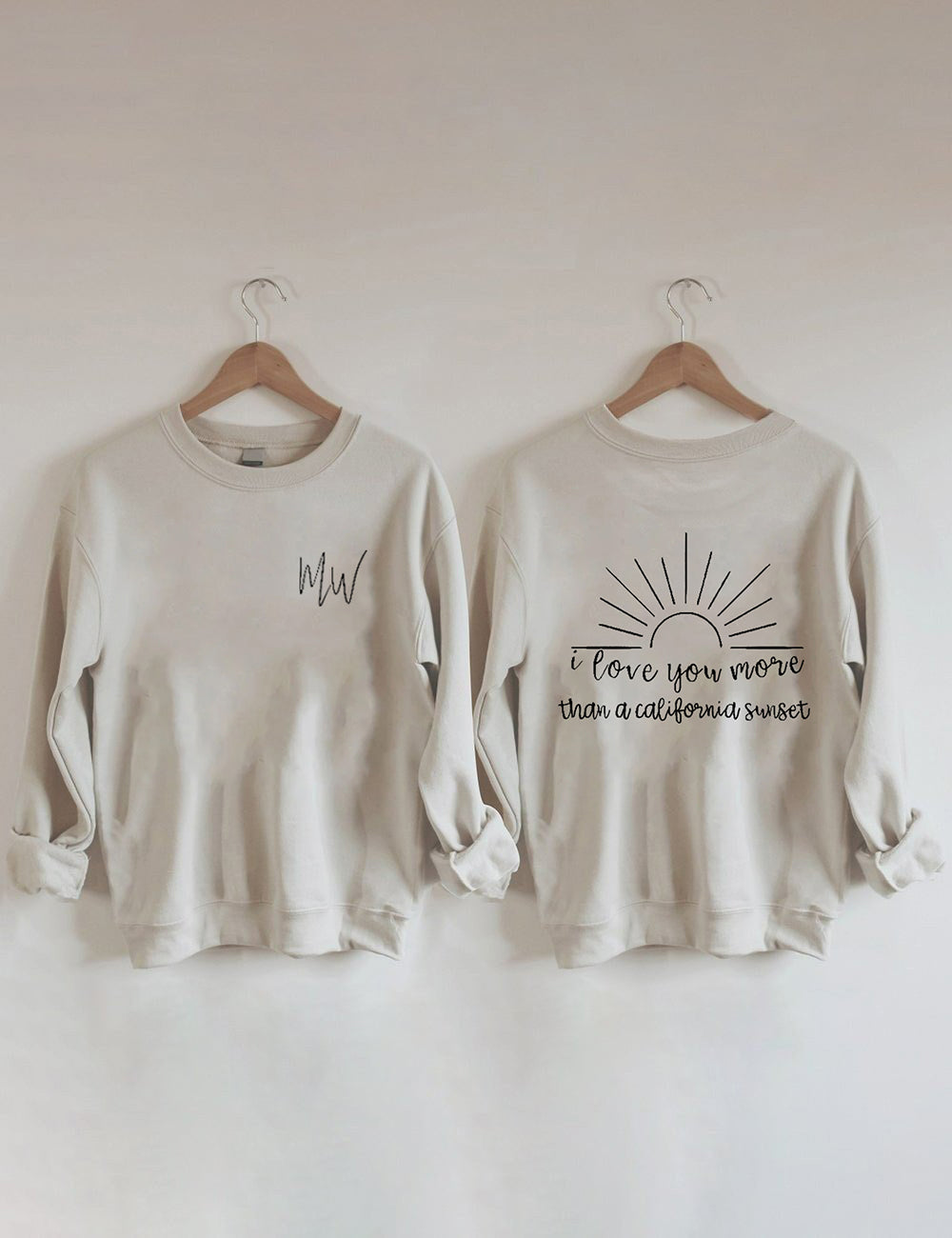 Sweat-shirt Je t'aime plus au coucher du soleil