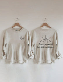 Sweat-shirt Je t'aime plus au coucher du soleil