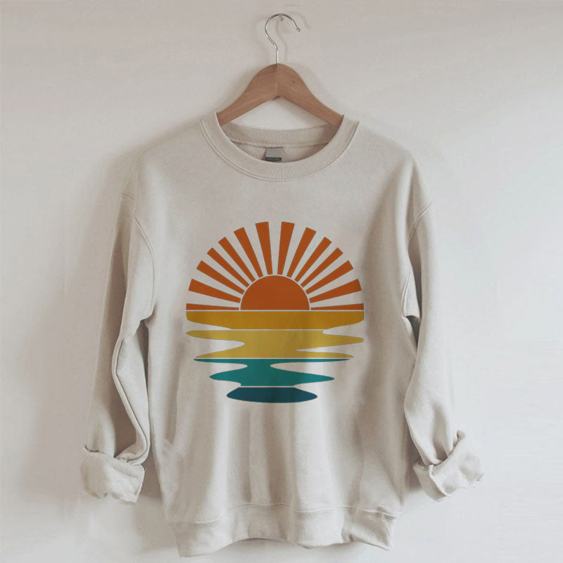 Sweat-shirt ondulé rétro Sunset Rays