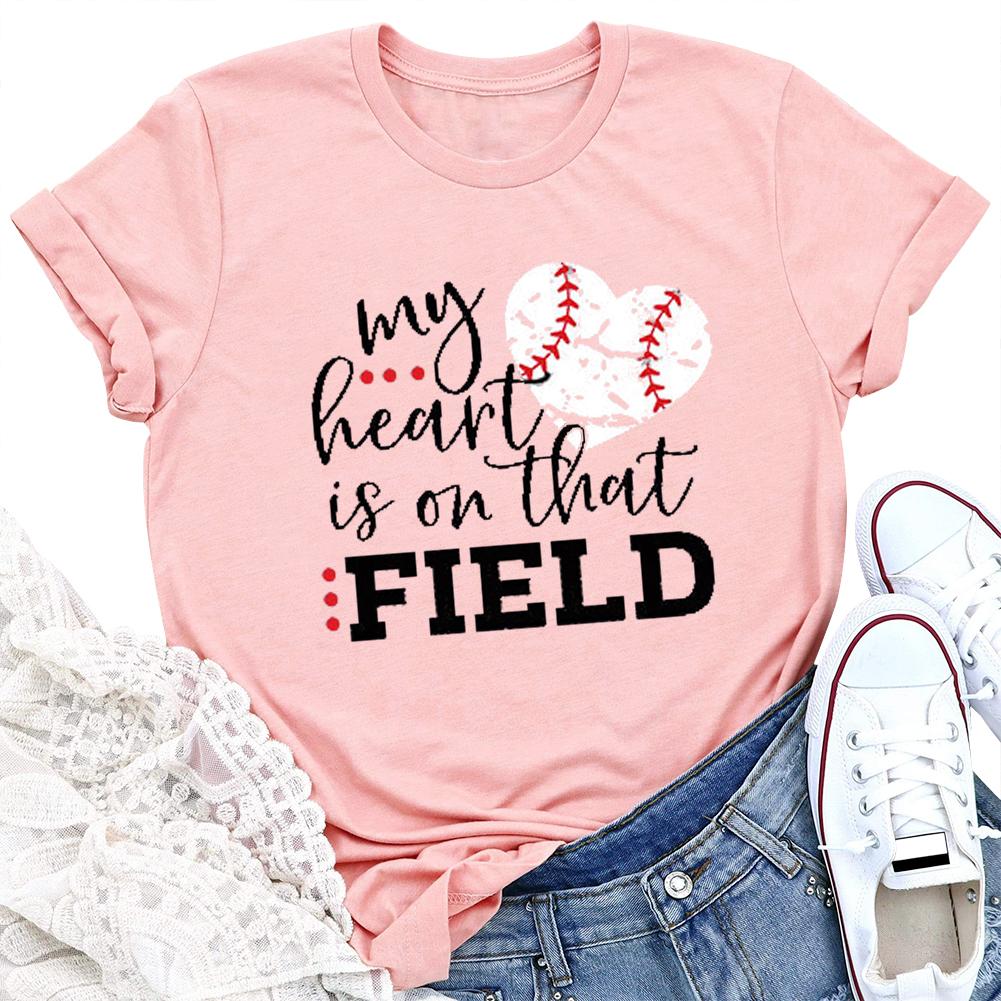 T-shirt de baseball à imprimé lettre cœur
