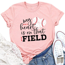 T-shirt de baseball à imprimé lettre cœur