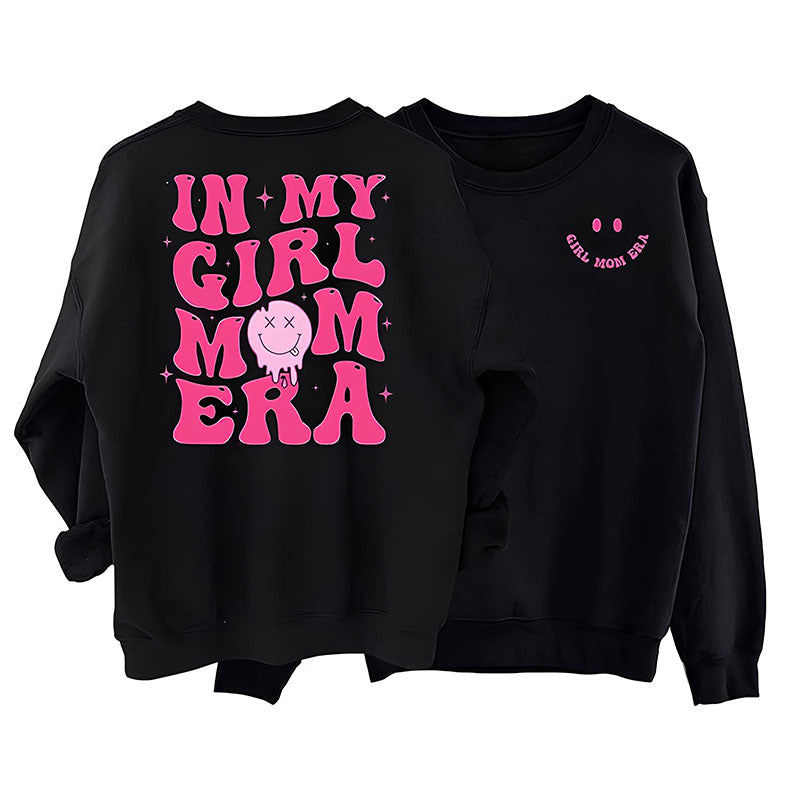 Sweat-shirt à col rond 2 côtés In My Girl Mom Era