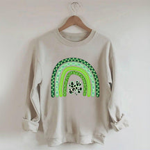 Kleeblatt-Leopard-Regenbogen-Sweatshirt