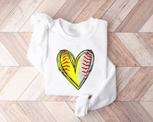 Sweat-shirt coeur en détresse softball