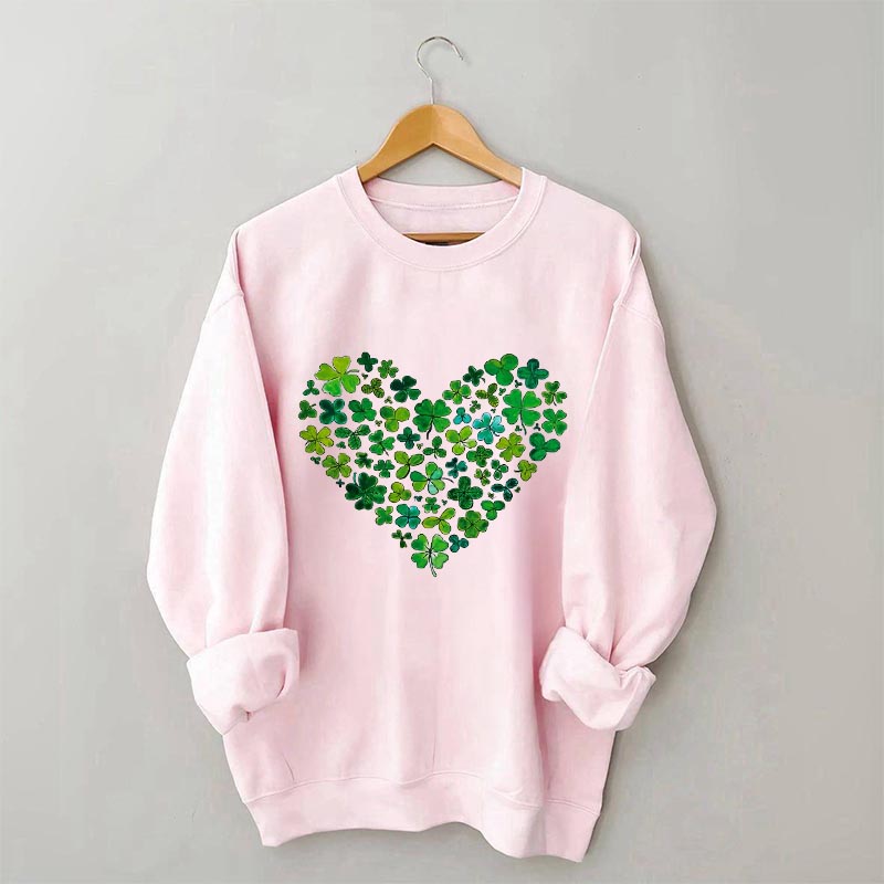 Sweat-shirt Clover Heart pour la Saint-Patrick