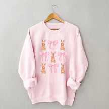 Sweat-shirt Joyeuses Pâques avec nœud en forme de lapin