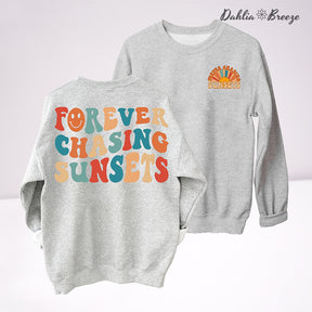 Sweat-shirt à col rond Forever Chasing Sunsets