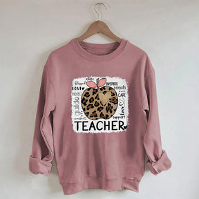 Sweat-shirt Professeur Léopard Pomme