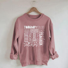 Lehrer-Sweatshirt mit Buchstaben-Print