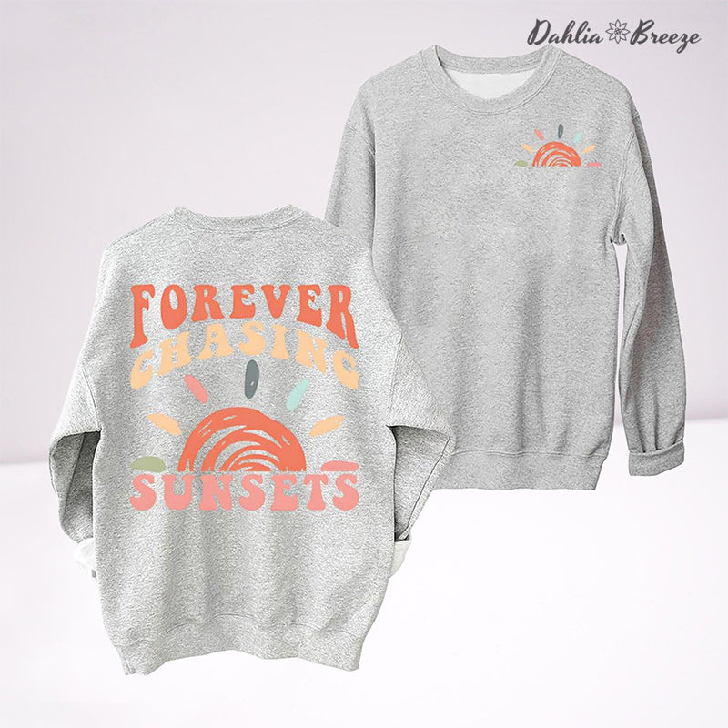 Sweat-shirt de plage mignon à la poursuite des couchers de soleil