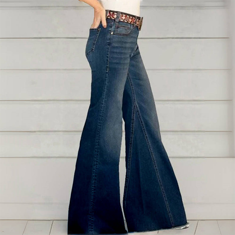 Ausgestellte Vintage-Jeans mit hoher Taille