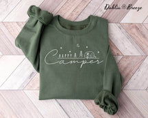 Sweat-shirt à col rond Happy Camper