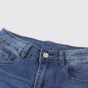 Jean évasé effet vieilli taille moyenne