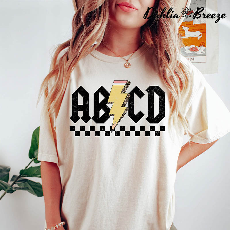T-shirt à col rond pour professeur Abcd