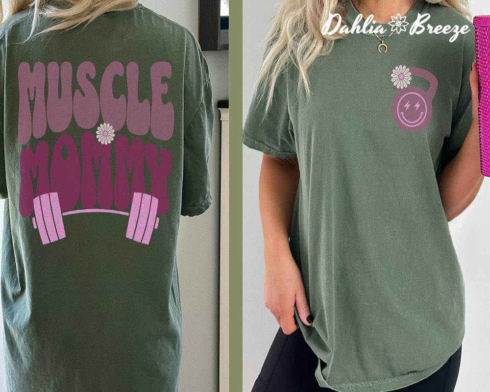 T-shirt de couverture de pompe de maman musculaire
