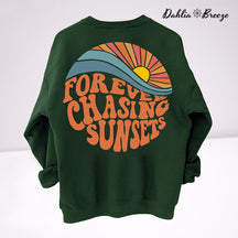 Sweat-shirt à col rond Forever Chasing Sunsets