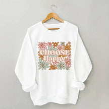 Choisissez le sweat-shirt imprimé Happy Flowers