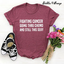 T-shirt imprimé lettre Fighting Cancer