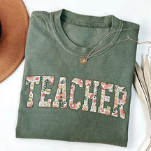 T-shirt professeur fleuri