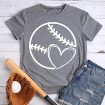 T-shirt coeur d'amour de baseball
