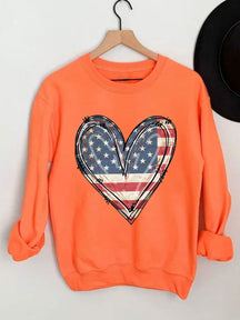 Sweat-shirt coeur drapeau américain