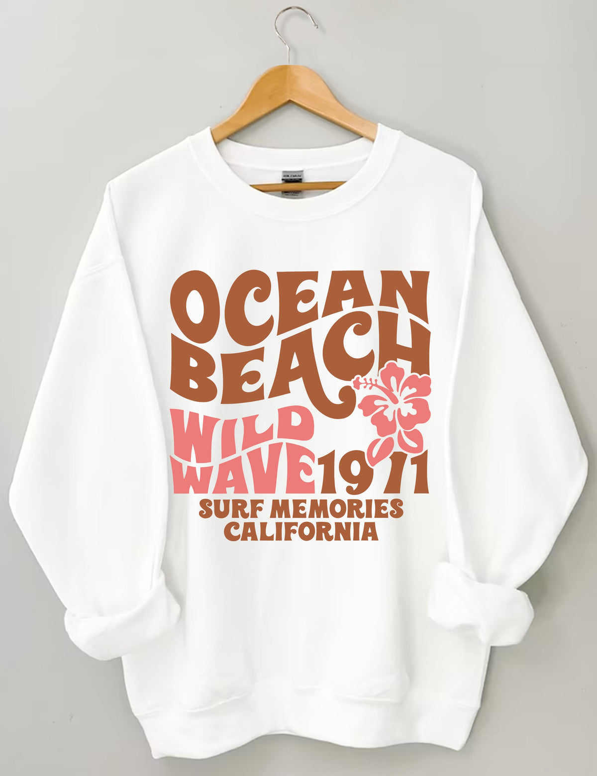 Ocean Beach Wild Wave 1971 Surf Memories Californie Sweatshirt