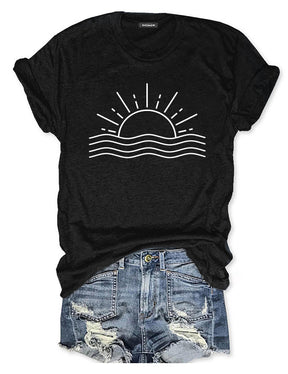 T-shirt Confort Rétro Ocean Sun