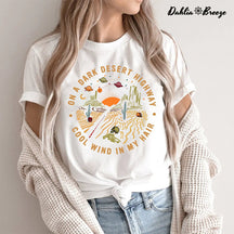 Sur un t-shirt Dark Desert Highway