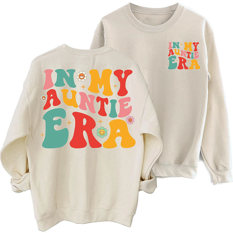 Sweat-shirt imprimé sur le côté In My Auntie Era 2