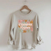 Choisissez le sweat-shirt imprimé Happy Flowers
