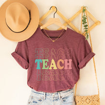 T-shirt rétro à imprimé lettre Teach