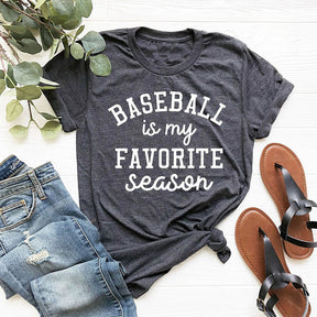 Le baseball est ma saison préférée - T-shirt imprimé avec lettres