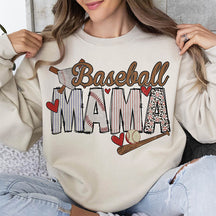 Sweat-shirt rétro imprimé maman baseball