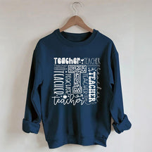 Lehrer-Sweatshirt mit Buchstaben-Print