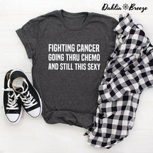 T-shirt imprimé lettre Fighting Cancer