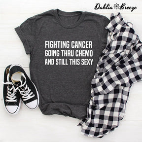 T-shirt imprimé lettre Fighting Cancer